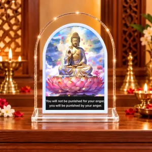 Buddha L Shape Acrylic Showpiece 3 X 3.5 Inch For Home, Office And Car (F176024)