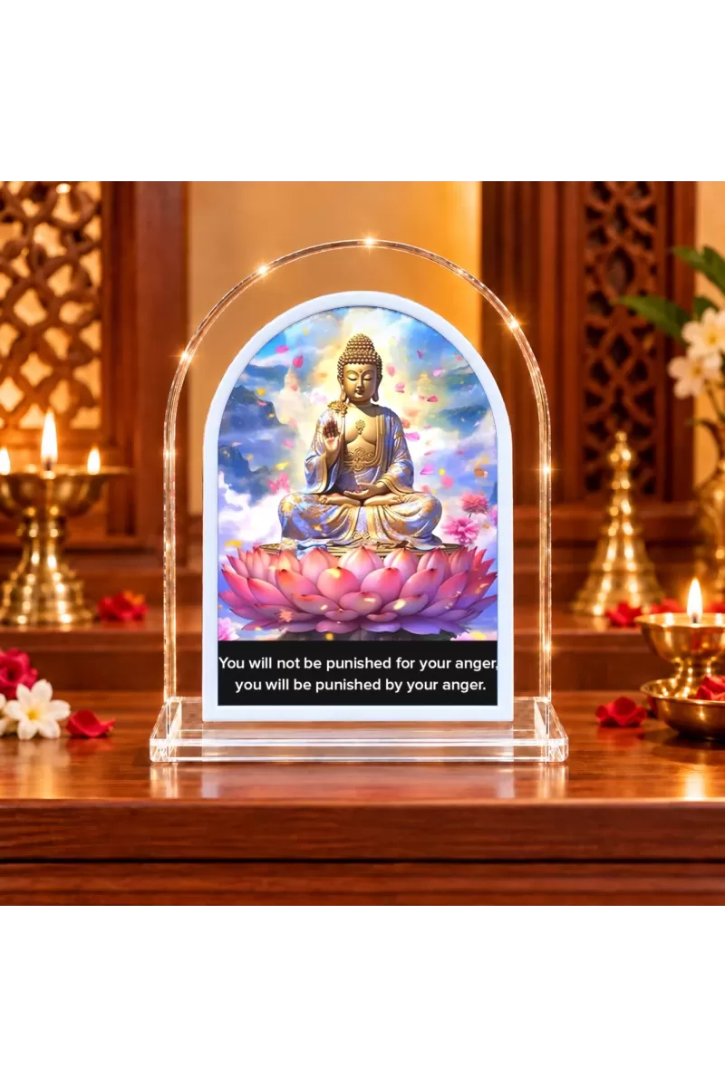 Buddha L Shape Acrylic Showpiece 3 X 3.5 Inch For Home, Office And Car (F176024)