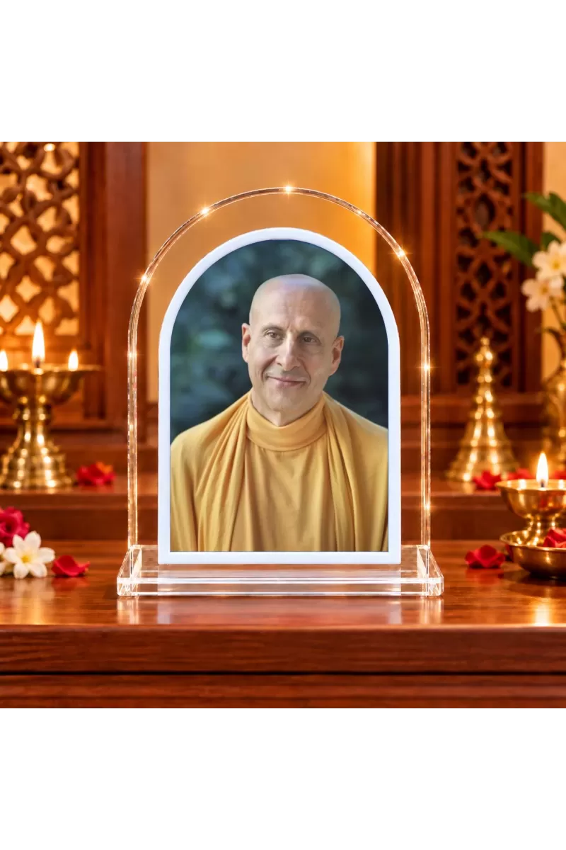 Radhanath Swami L Shape Acrylic Showpiece 3 X 3.5 Inch For Home, Office And Car (F176025)