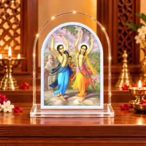 Shree Chaitannya L Shape Acrylic Showpiece 3 X 3.5 Inch For Home, Office And Car (F176026)