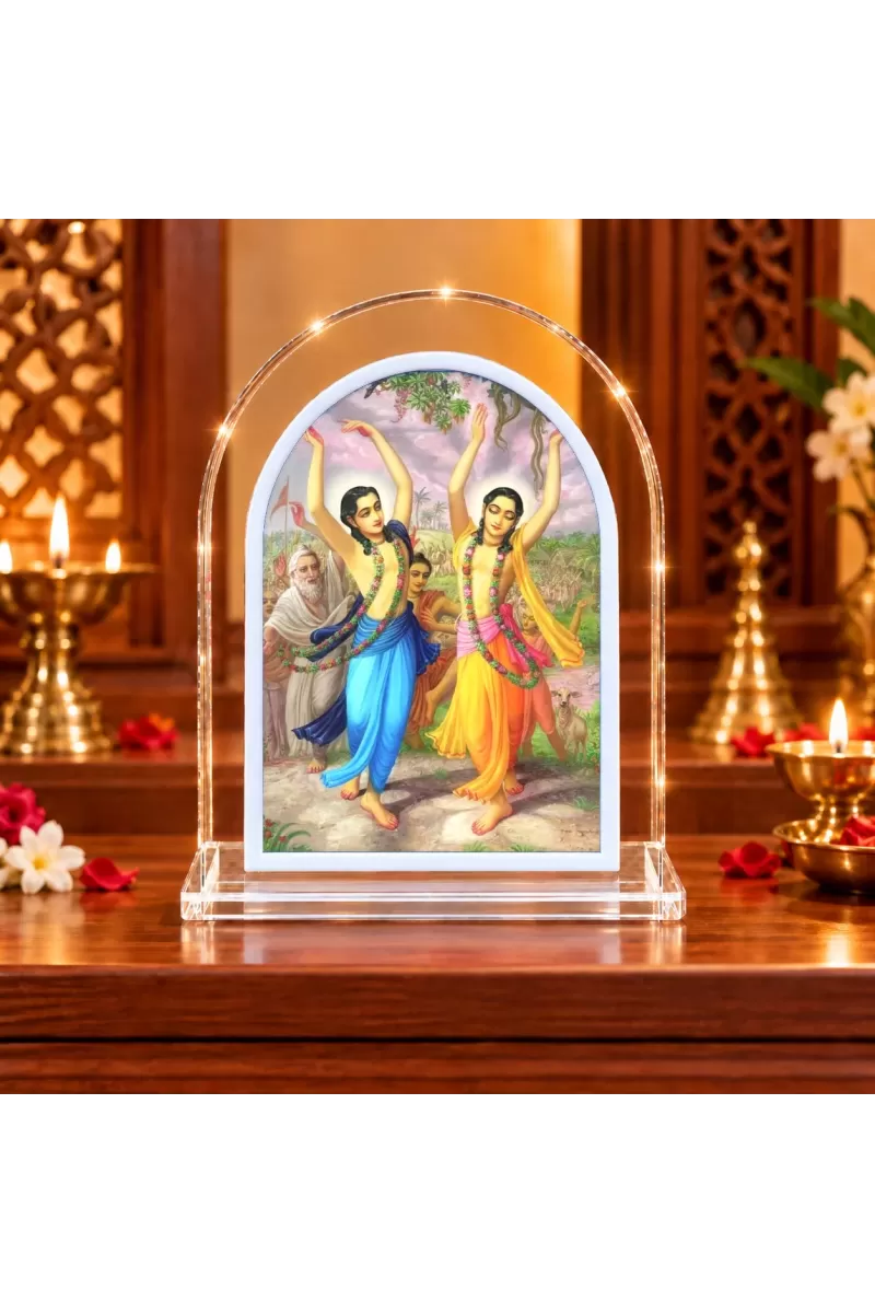 Shree Chaitannya L Shape Acrylic Showpiece 3 X 3.5 Inch For Home, Office And Car (F176026)