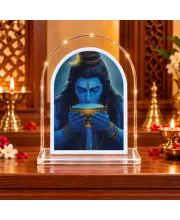 Lord Shiva L Shape Acrylic Showpiece 3 X 3.5 Inch For Home, Office And Car (F176027)