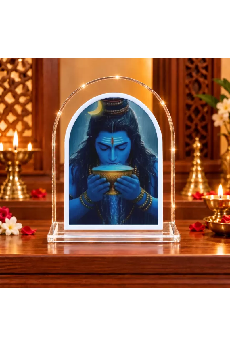 Lord Shiva L Shape Acrylic Showpiece 3 X 3.5 Inch For Home, Office And Car (F176027)