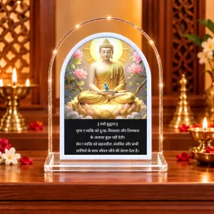Buddha L Shape Acrylic Showpiece 3 X 3.5 Inch For Home, Office And Car (F176028)