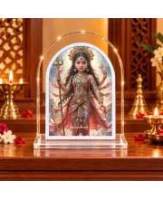 Durga Maa L Shape Acrylic Showpiece 3 X 3.5 Inch For Home, Office And Car (F176029)