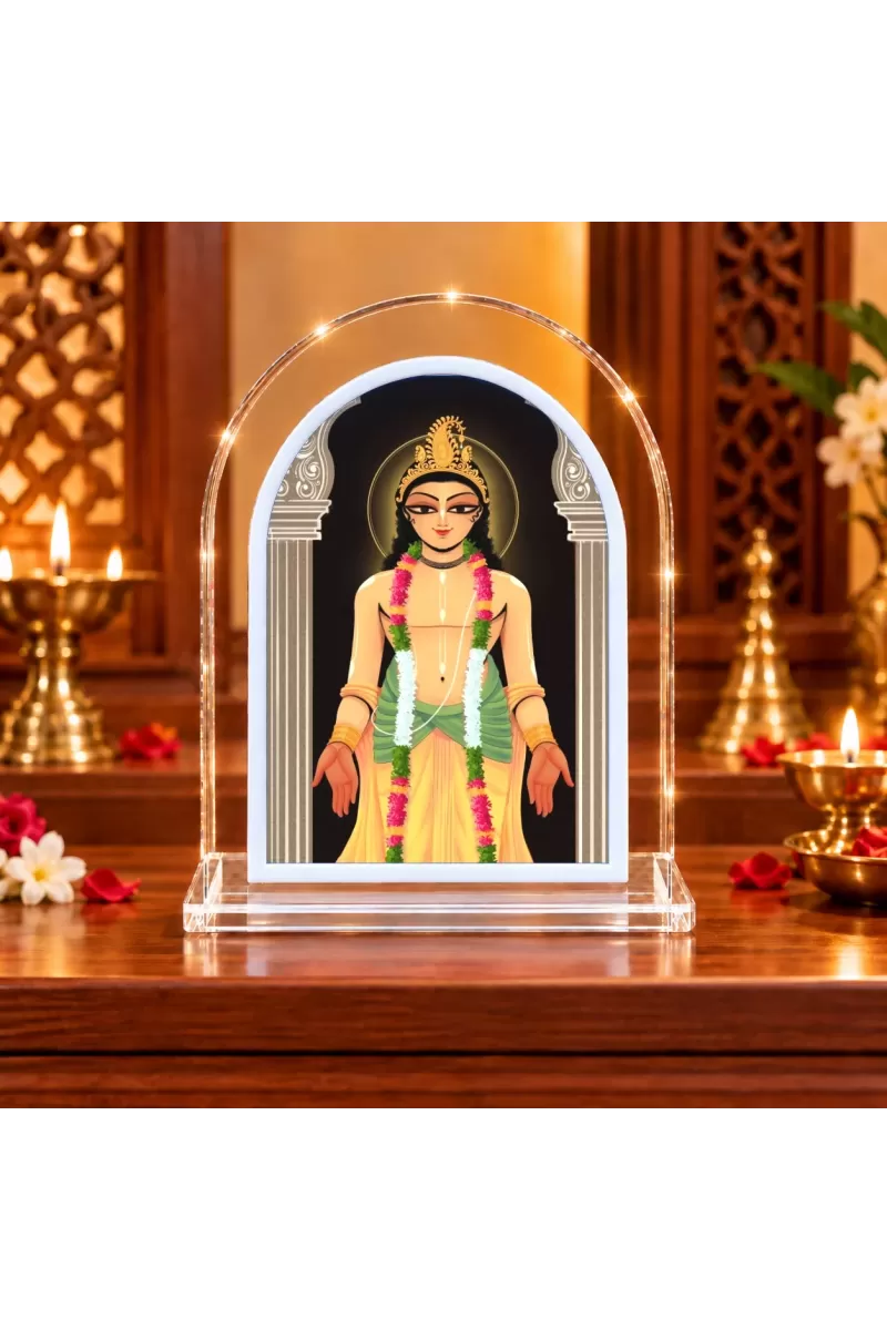 Shree Krishna L Shape Acrylic Showpiece 3 X 3.5 Inch For Home, Office And Car (F176030)
