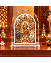 Maa Durga L Shape Acrylic Showpiece 3 X 3.5 Inch For Home, Office And Car (F176031)