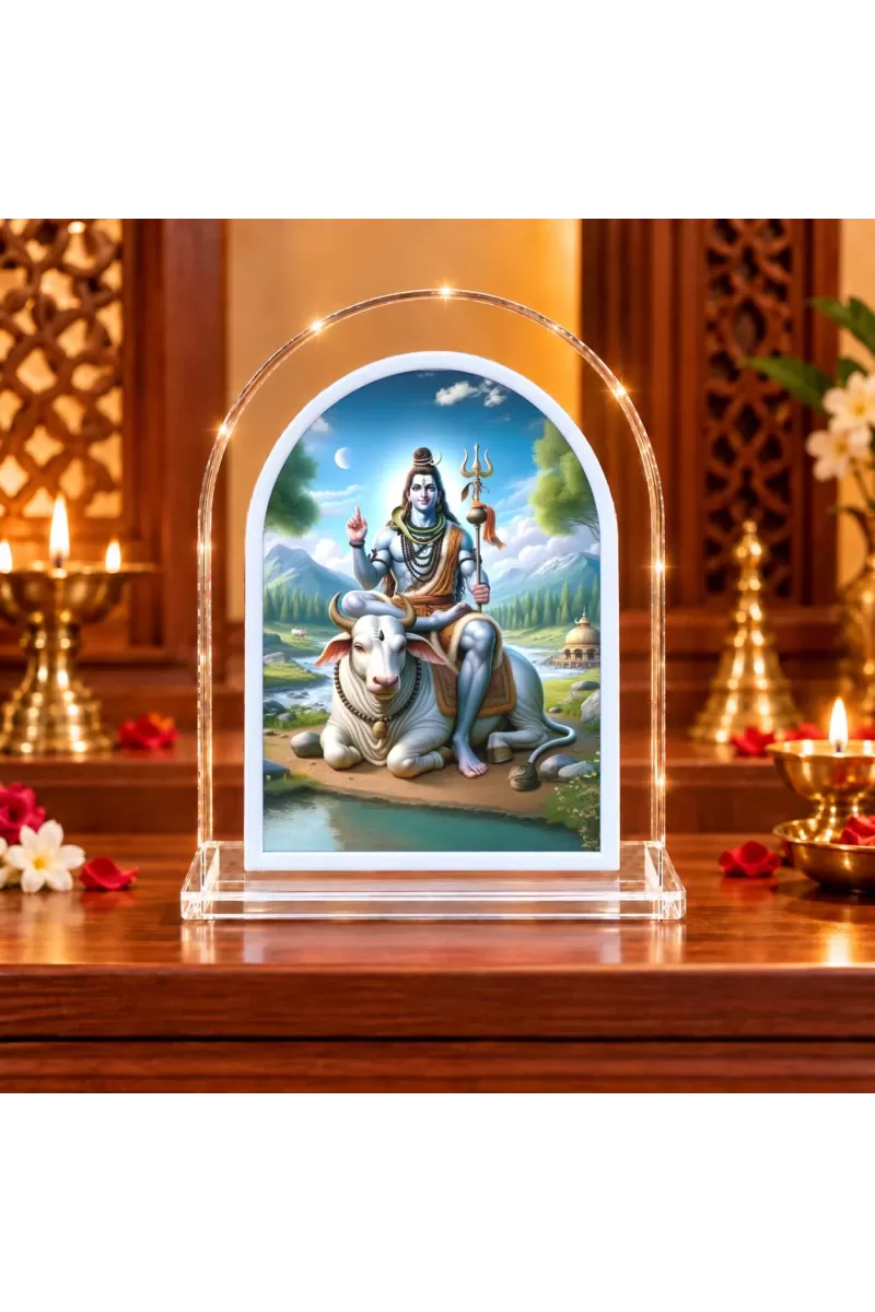 Lord Shiva L Shape Acrylic Showpiece 3 X 3.5 Inch For Home, Office And Car (F176033)