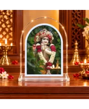 Lord Krishna L Shape Acrylic Showpiece 3 X 3.5 Inch For Home, Office And Car (F176034)