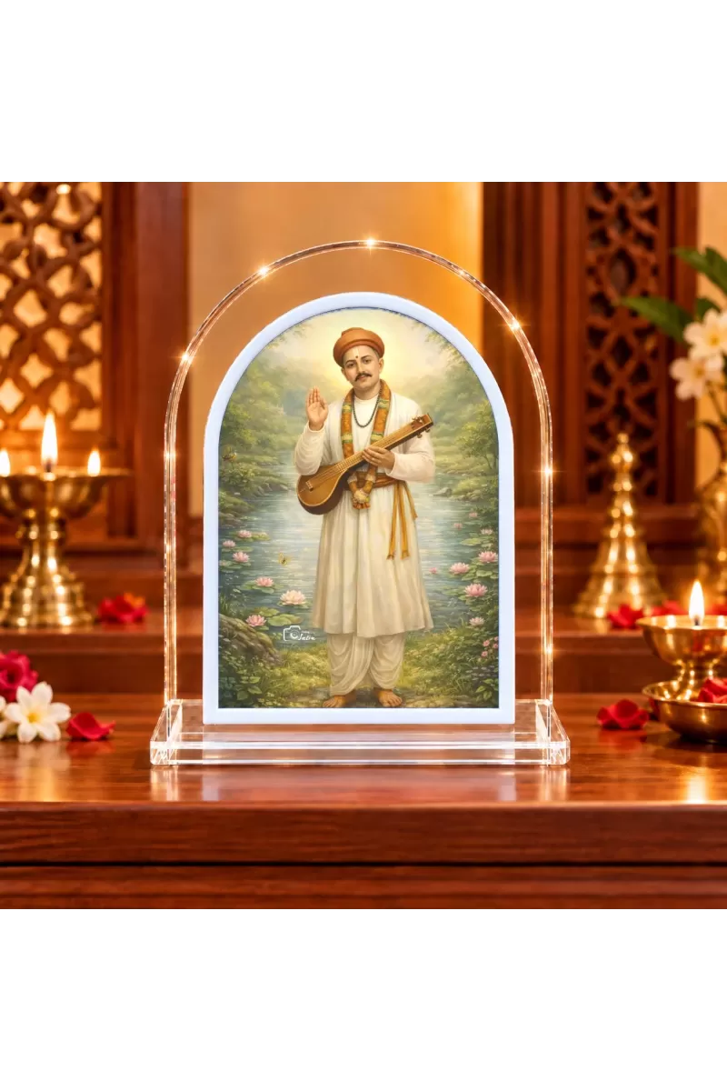 Shree Namdev Maharaj L Shape Acrylic Showpiece 3 X 3.5 Inch For Home, Office And Car (F176035)