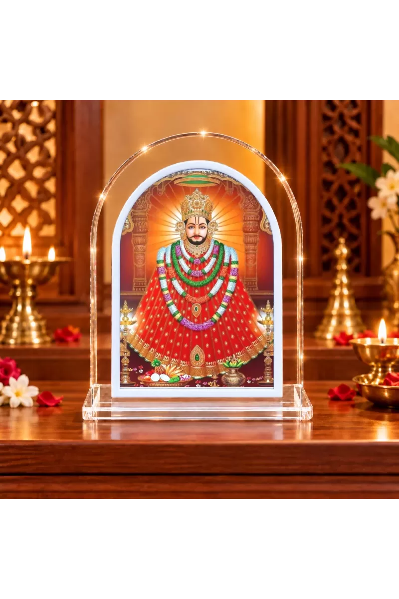 Khatu Shyam L Shape Acrylic Showpiece 3 X 3.5 Inch For Home, Office And Car (F176036)