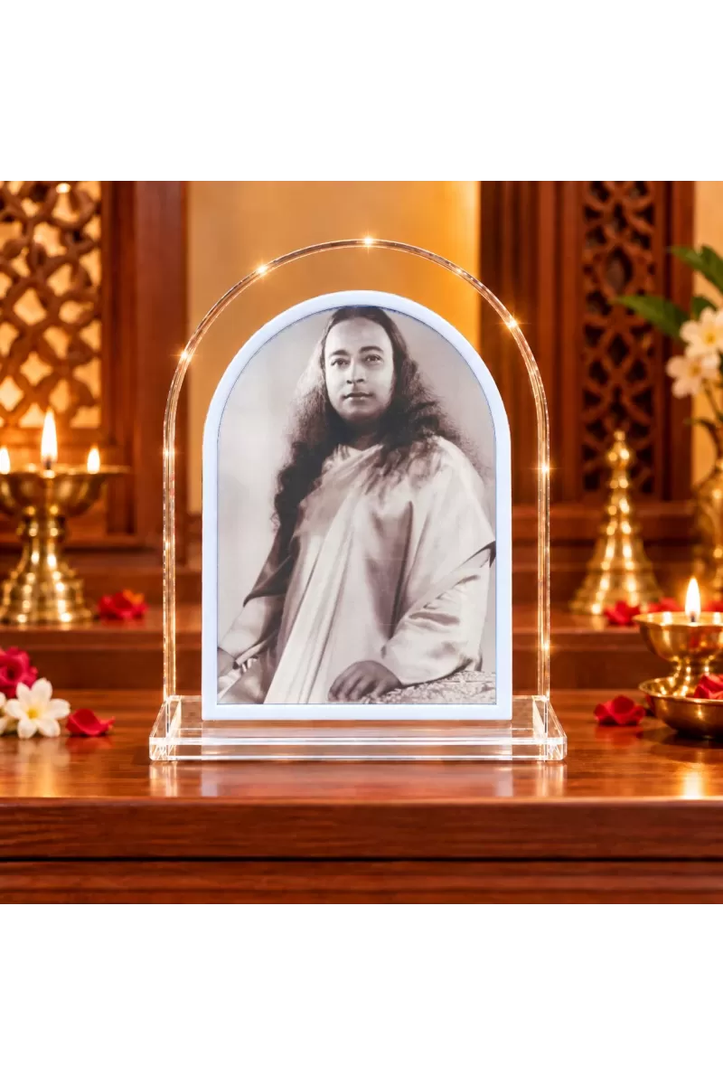 Paramahansa Yogananda L Shape Acrylic Showpiece 3 X 3.5 Inch For Home, Office And Car (F176042)