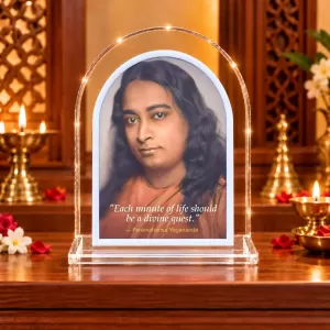 Paramahansa Yogananda L Shape Acrylic Showpiece 3 X 3.5 Inch For Home, Office And Car (F176048) Paramahansa Yogananda L Shape Acrylic Showpiece 3 X 3.5 Inch For Home, Office And Car (F176048)