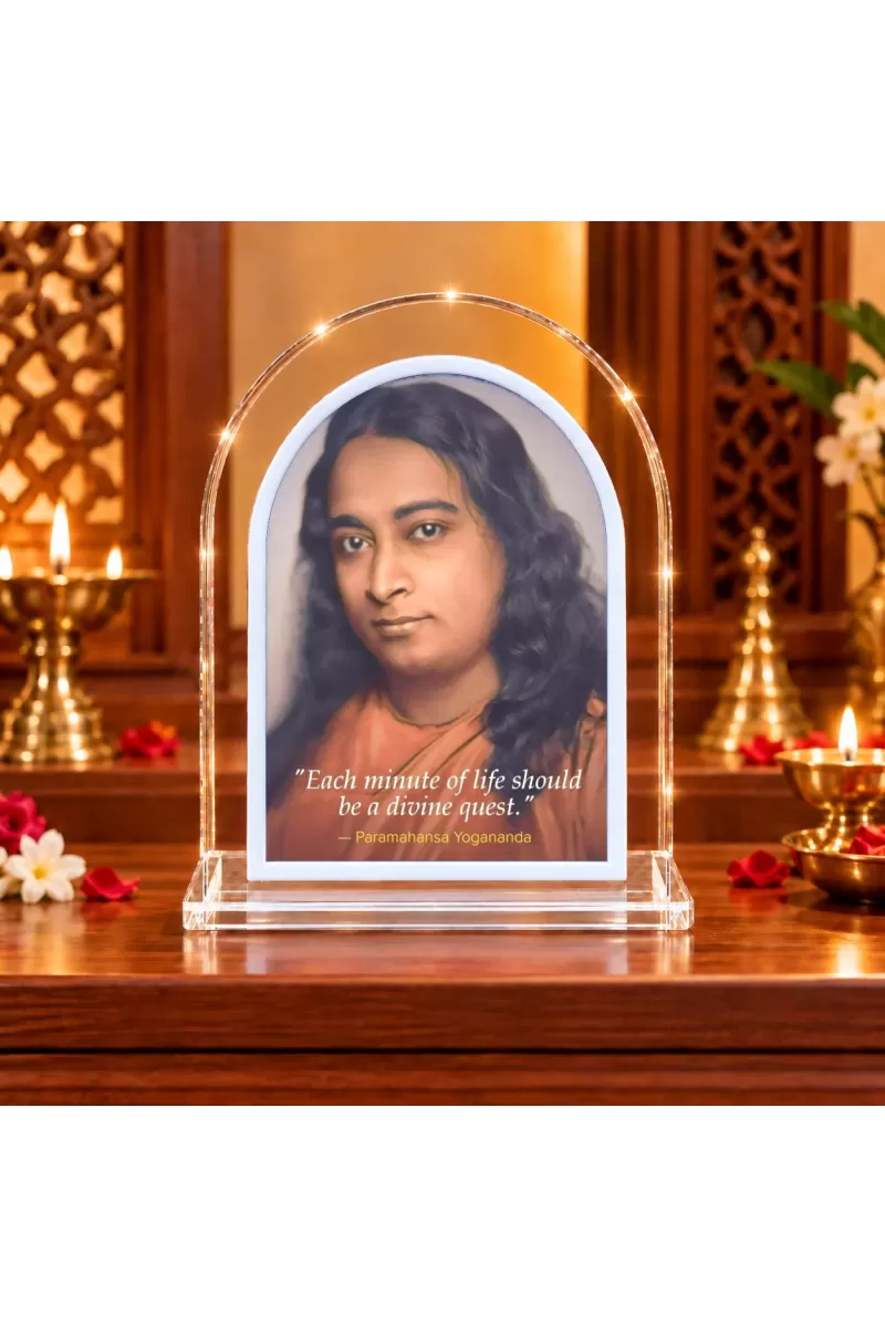 Paramahansa Yogananda L Shape Acrylic Showpiece 3 X 3.5 Inch For Home, Office And Car (F176048)