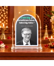 Bill Gates L Shape Acrylic Showpiece 3 X 3.5 Inch For Home, Office And Car (F176049)