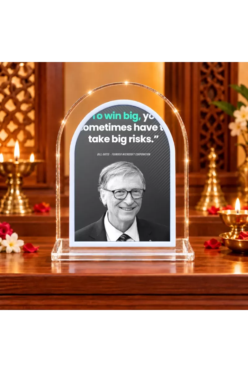 Bill Gates L Shape Acrylic Showpiece 3 X 3.5 Inch For Home, Office And Car (F176049)