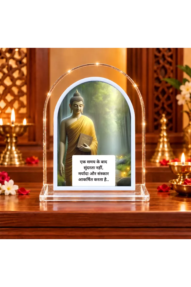 Buddha L Shape Acrylic Showpiece 3 X 3.5 Inch For Home, Office And Car (F176050)
