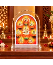 Ashta Lakshmi L Shape Acrylic Showpiece 3 X 3.5 Inch For Home, Office And Car (F176051)