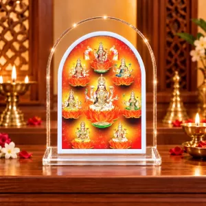 Ashta Lakshmi L Shape Acrylic Showpiece 3 X 3.5 Inch For Home, Office And Car (F176051)