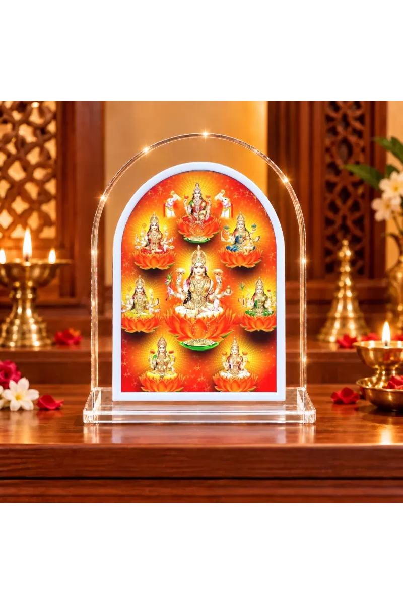 Ashta Lakshmi L Shape Acrylic Showpiece 3 X 3.5 Inch For Home, Office And Car (F176051)