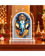 Lord Ganesha L Shape Acrylic Showpiece 3 X 3.5 Inch For Home, Office And Car (F176053)