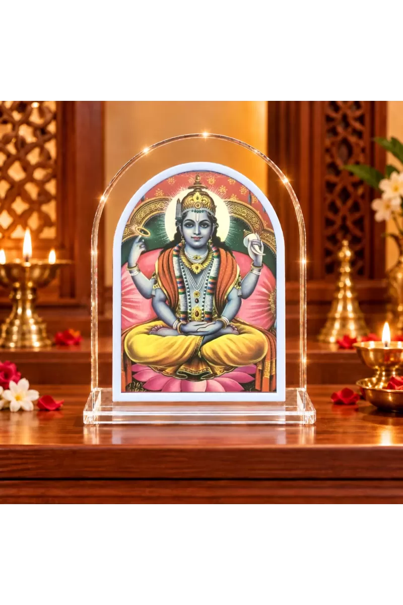 Lord Vishnu L Shape Acrylic Showpiece 3 X 3.5 Inch For Home, Office And Car (F176054)