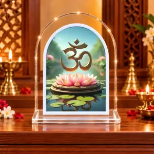 Om Symbol L Shape Acrylic Showpiece 3 X 3.5 Inch For Home, Office And Car (F176056) Om Symbol L Shape Acrylic Showpiece 3 X 3.5 Inch For Home, Office And Car (F176056)
