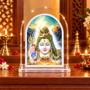Lord Shiva L Shape Acrylic Showpiece 3 X 3.5 Inch For Home, Office And Car (F176057)