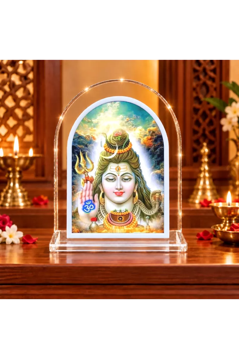 Lord Shiva L Shape Acrylic Showpiece 3 X 3.5 Inch For Home, Office And Car (F176057)