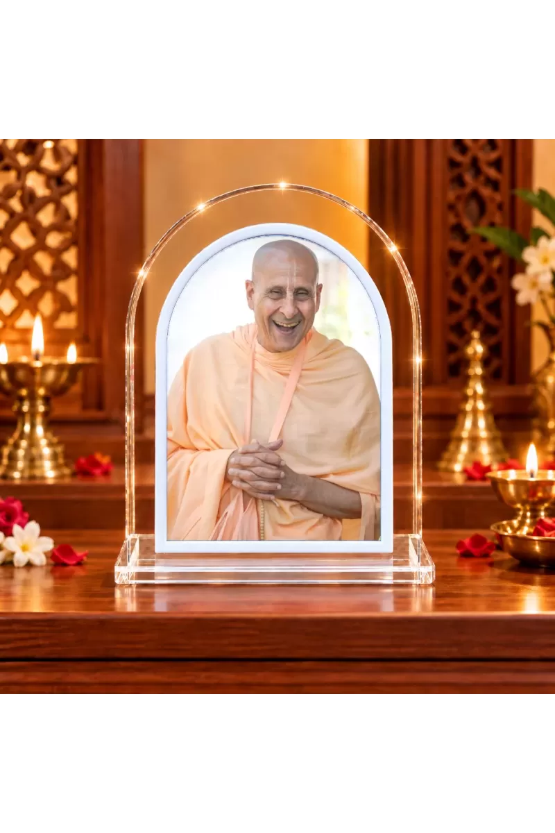 Radhanath Swami L Shape Acrylic Showpiece 3 X 3.5 Inch For Home, Office And Car (F176059)