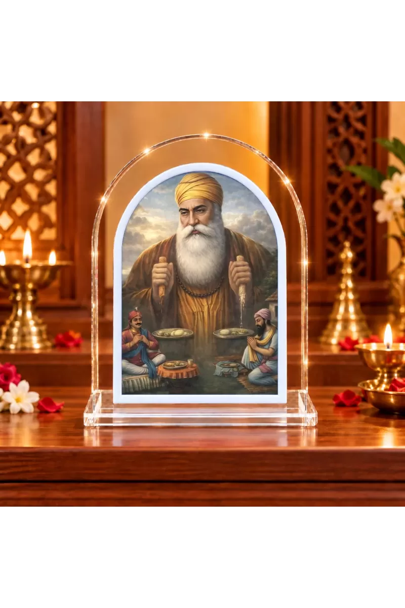 Guru Nanak Ji L Shape Acrylic Showpiece 3 X 3.5 Inch For Home, Office And Car (F176060)