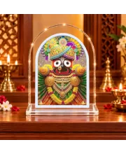 Lord Jagannath L Shape Acrylic Showpiece 3 X 3.5 Inch For Home, Office And Car (F176061)