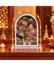 Radha Krishna L Shape Acrylic Showpiece 3 X 3.5 Inch For Home, Office And Car (F176062)