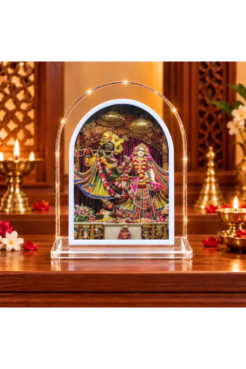 Radha Krishna L Shape Acrylic Showpiece 3 X 3.5 Inch For Home, Office And Car (F176062)