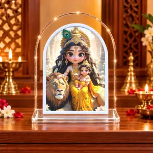 Baby Durga L Shape Acrylic Showpiece 3 X 3.5 Inch For Home, Office And Car (F176063) Baby Durga L Shape Acrylic Showpiece 3 X 3.5 Inch For Home, Office And Car (F176063)