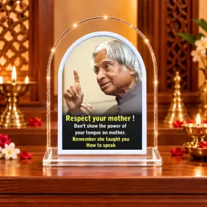 A. P. J. Abdul Kalam L Shape Acrylic Showpiece 3 X 3.5 Inch For Home, Office And Car (F176066)
