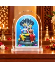 Lakshmi Narayan L Shape Acrylic Showpiece 3 X 3.5 Inch For Home, Office And Car (F176067)