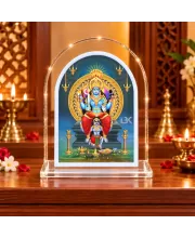 Lord Shani L Shape Acrylic Showpiece 3 X 3.5 Inch For Home, Office And Car (F176070)