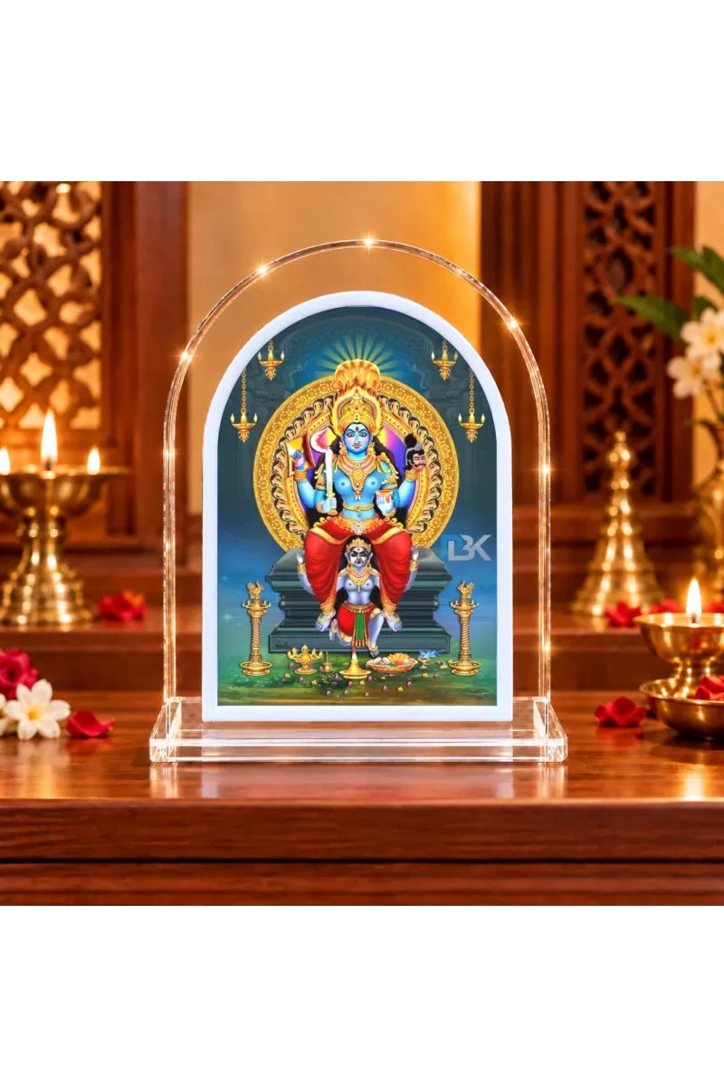 Lord Shani L Shape Acrylic Showpiece 3 X 3.5 Inch For Home, Office And Car (F176070)