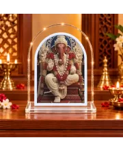 Lord Ganesha L Shape Acrylic Showpiece 3 X 3.5 Inch For Home, Office And Car (F176071)