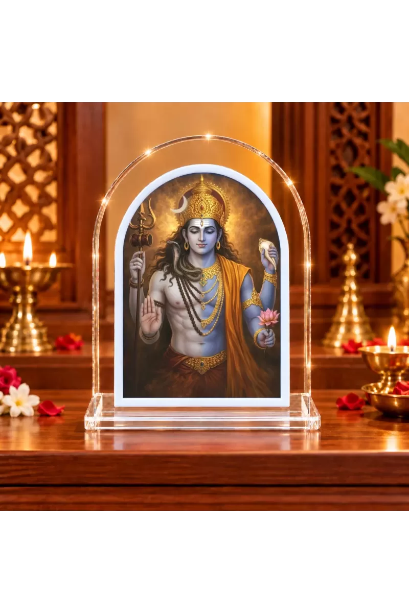 Shree Vishnu L Shape Acrylic Showpiece 3 X 3.5 Inch For Home, Office And Car (F176072)