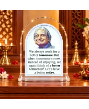 A. P. J. Abdul Kalam L Shape Acrylic Showpiece 3 X 3.5 Inch For Home, Office And Car (F176073)