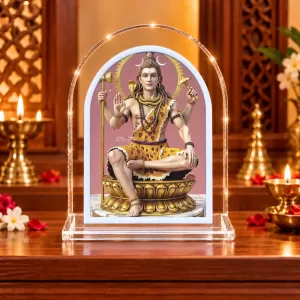 Lord Shiva L Shape Acrylic Showpiece 3 X 3.5 Inch For Home, Office And Car (F176074)