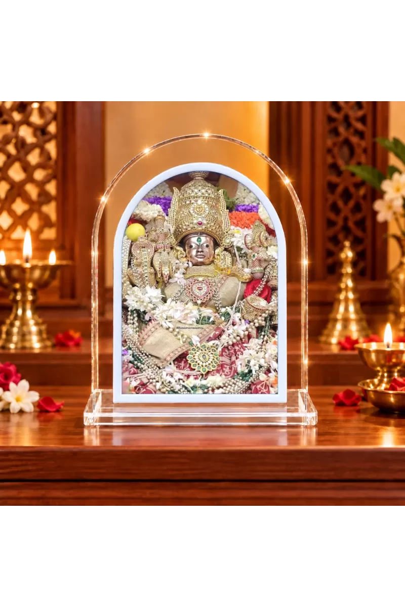 Goddess Chamundeshwari L Shape Acrylic Showpiece 3 X 3.5 Inch For Home, Office And Car (F176075)