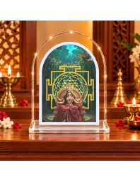 Sri Yantra L Shape Acrylic Showpiece 3 X 3.5 Inch For Home, Office And Car (F176076)