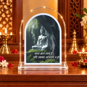 Buddha L Shape Acrylic Showpiece 3 X 3.5 Inch For Home, Office And Car (F176080)