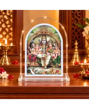 Shiv Family L Shape Acrylic Showpiece 3 X 3.5 Inch For Home, Office And Car (F176082)