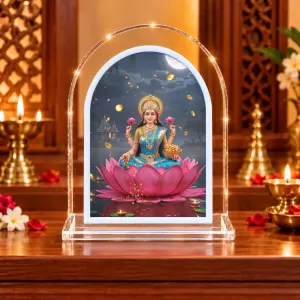 Goddess Lakshmi L Shape Acrylic Showpiece 3 X 3.5 Inch For Home, Office And Car (F176084)