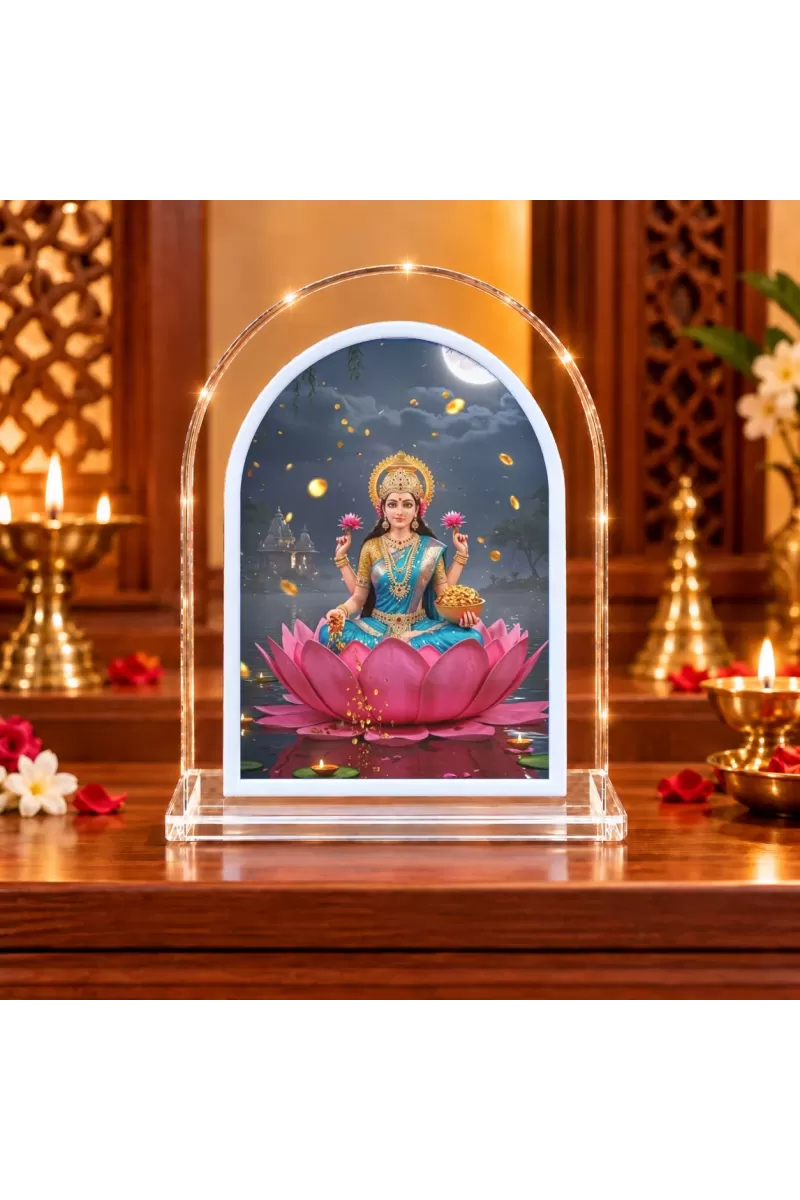 Goddess Lakshmi L Shape Acrylic Showpiece 3 X 3.5 Inch For Home, Office And Car (F176084)