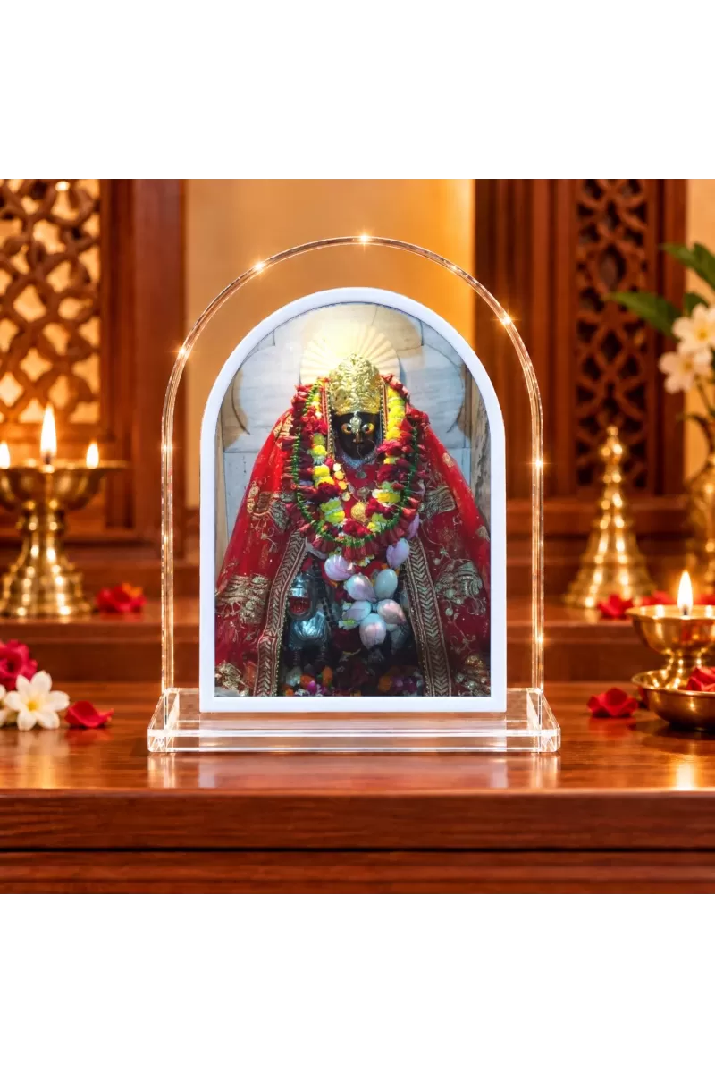 Maa Kaali L Shape Acrylic Showpiece 3 X 3.5 Inch For Home, Office And Car (F176085)
